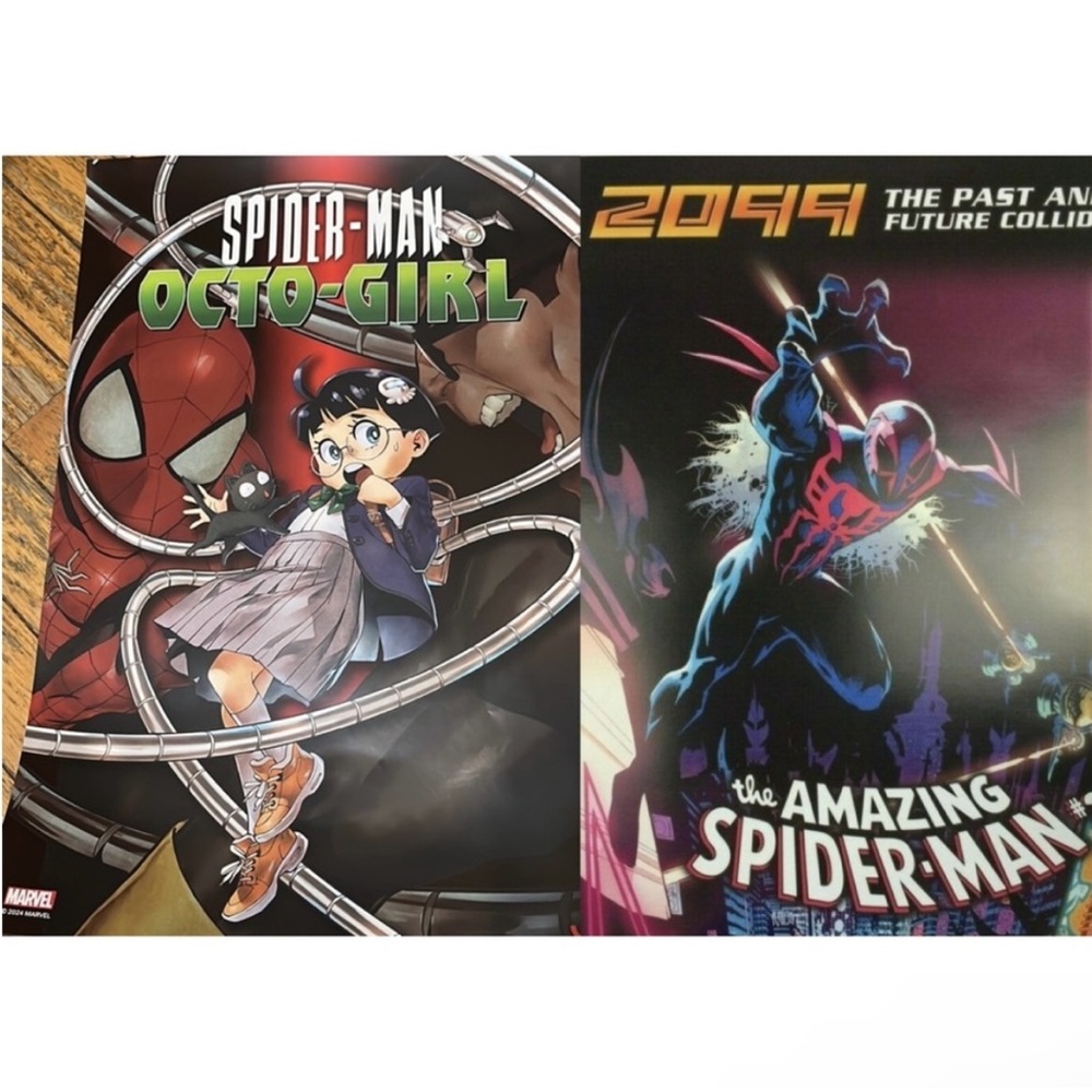 Spiderman BOTH posters Octo-Girl 2024 & 2099 Past & Future Spiderverse WOW